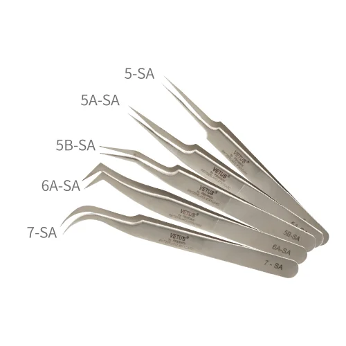 [Korean Eyelash] VETUS Silver Eyelash Tweezer SA Series for Eyelash Extension