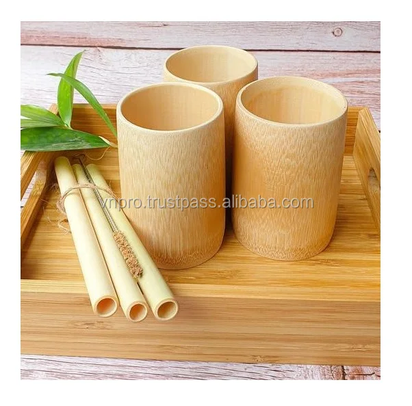 
Wholesale Natural Wood Beer Cup Japanese Drink Cup With Handle Bamboo Cup 100% Natural 