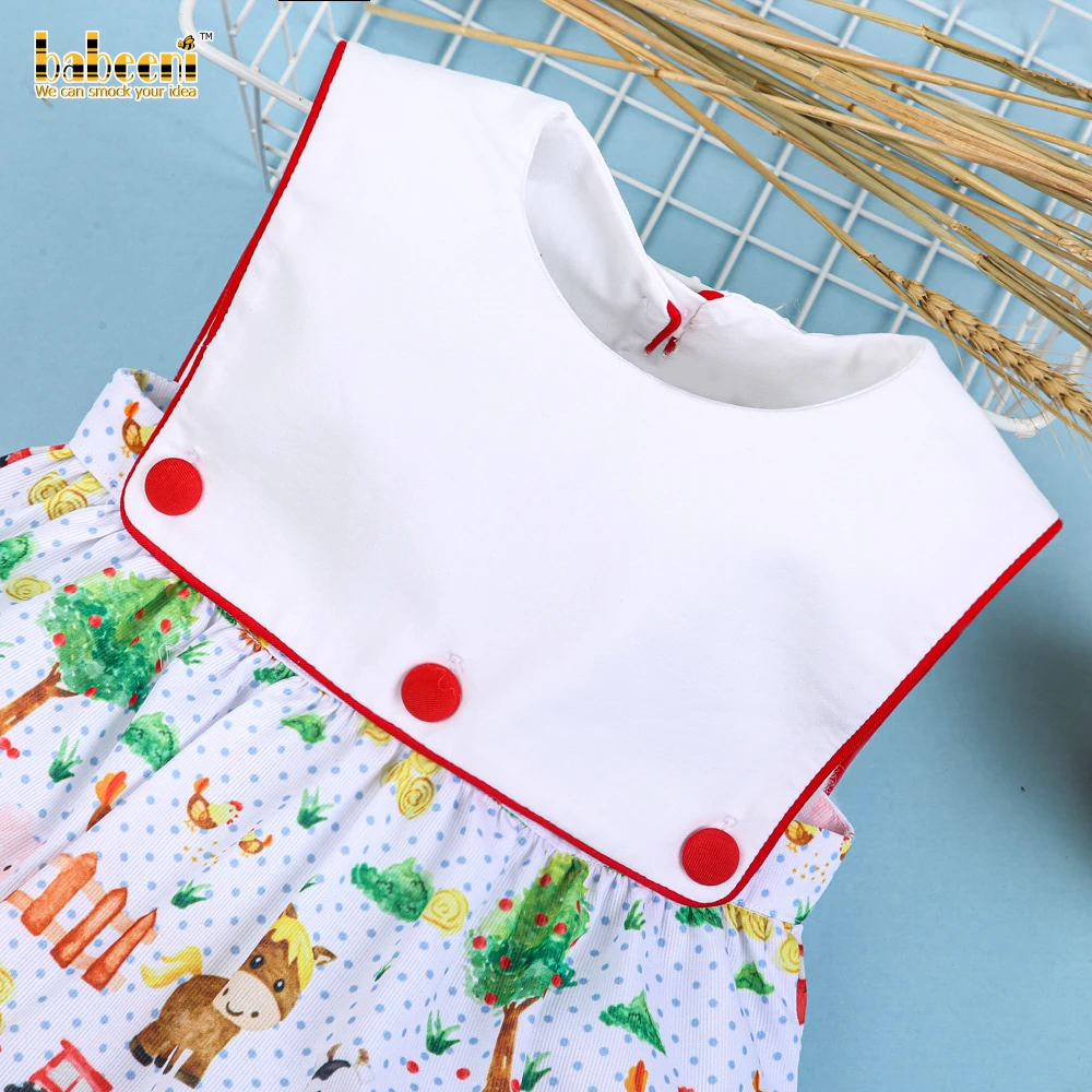 Cute farm animals printed bubble for little boys OEM ODM customized hand made embroidery wholesale manufacturer - BB2380