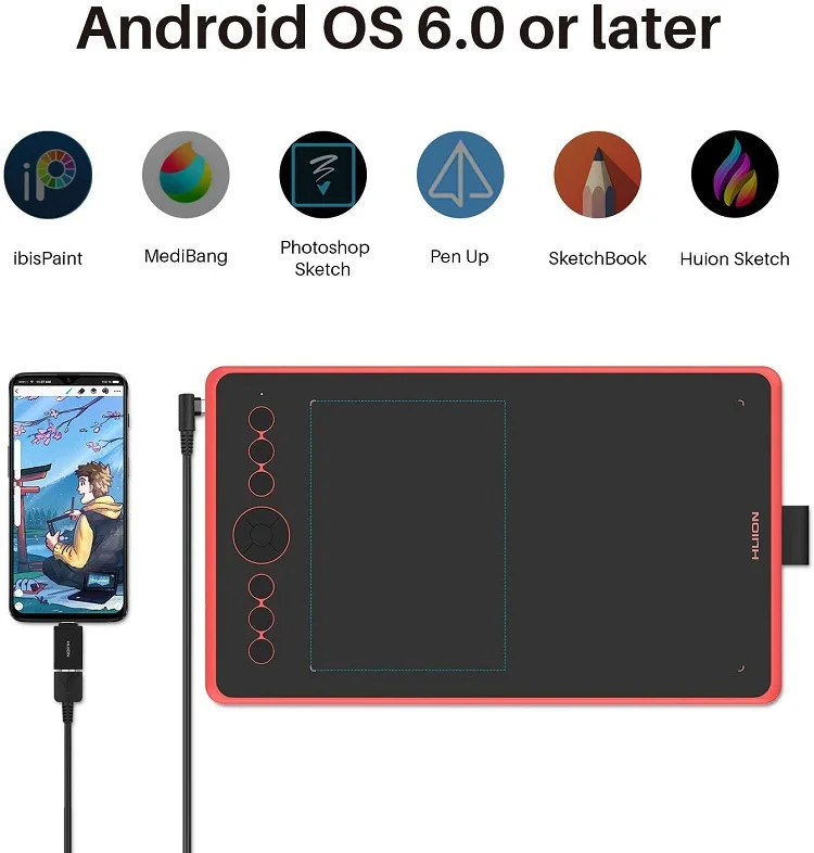 New Inspiroy Ink H320M graphic tablet professional digital pen writing drawing pad for laptop