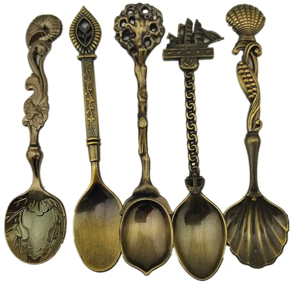 Custom Hard Enamel Zinc Alloy Collectible Souvenir Spoon Classic Style Coffee Stirring Spoon Souvenir Vintage Metal Spoon