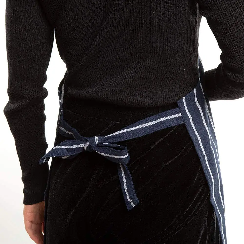 MDM Textile Unisex Comfortable Cross Back Leather Strap Washed Cotton Canvas Tool Work Kitchen Cooking Baking Chef Apron