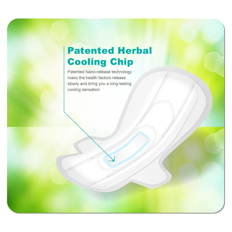 Cooling 3D Ultra Thin Herbal Sanitary Napkins 24cm