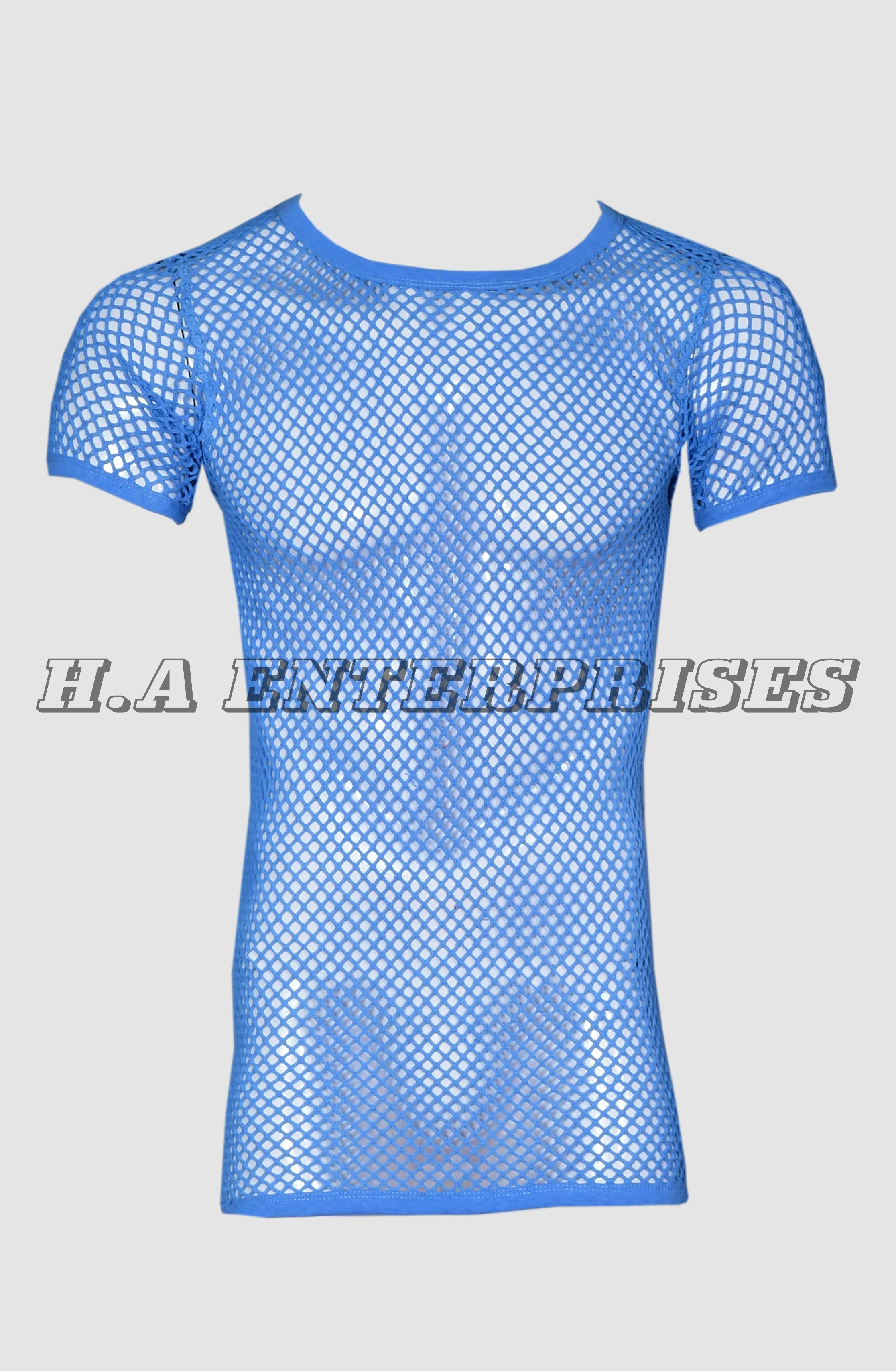 100% Cotton Mesh Fishnet String T- Shirt, Rasta Caribbean Style Large Meshing Jamaica Trinidad, Breathable Gym T-Shirt