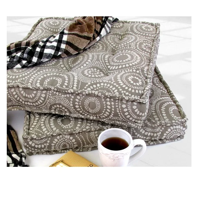 Chambray Washed Floor Pillows Home Office Dining Outdoor Floor Cushion Seating Sofa Pad Seat Cushions Comfortable 100% Cotton