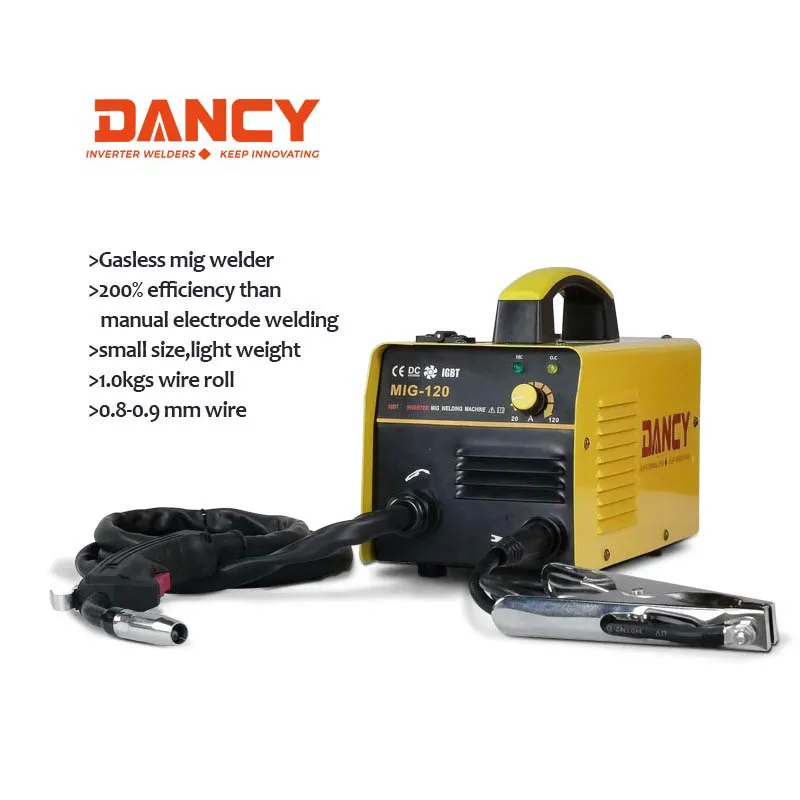MIG сварщик флюсовой сердцевины сварочной проволоки машина 220V 120A сварочный аппарат MMA без газа Многофункциональный цифровой IGBT инверторной технологии