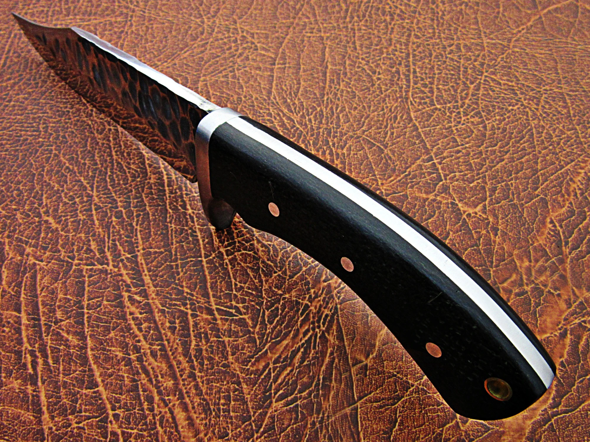 100% Top High Quality best wholesale Carbon Steel Hunting Bowie Knife with Micarta handle and pure Leather Sheath  SCW-HBK-0046