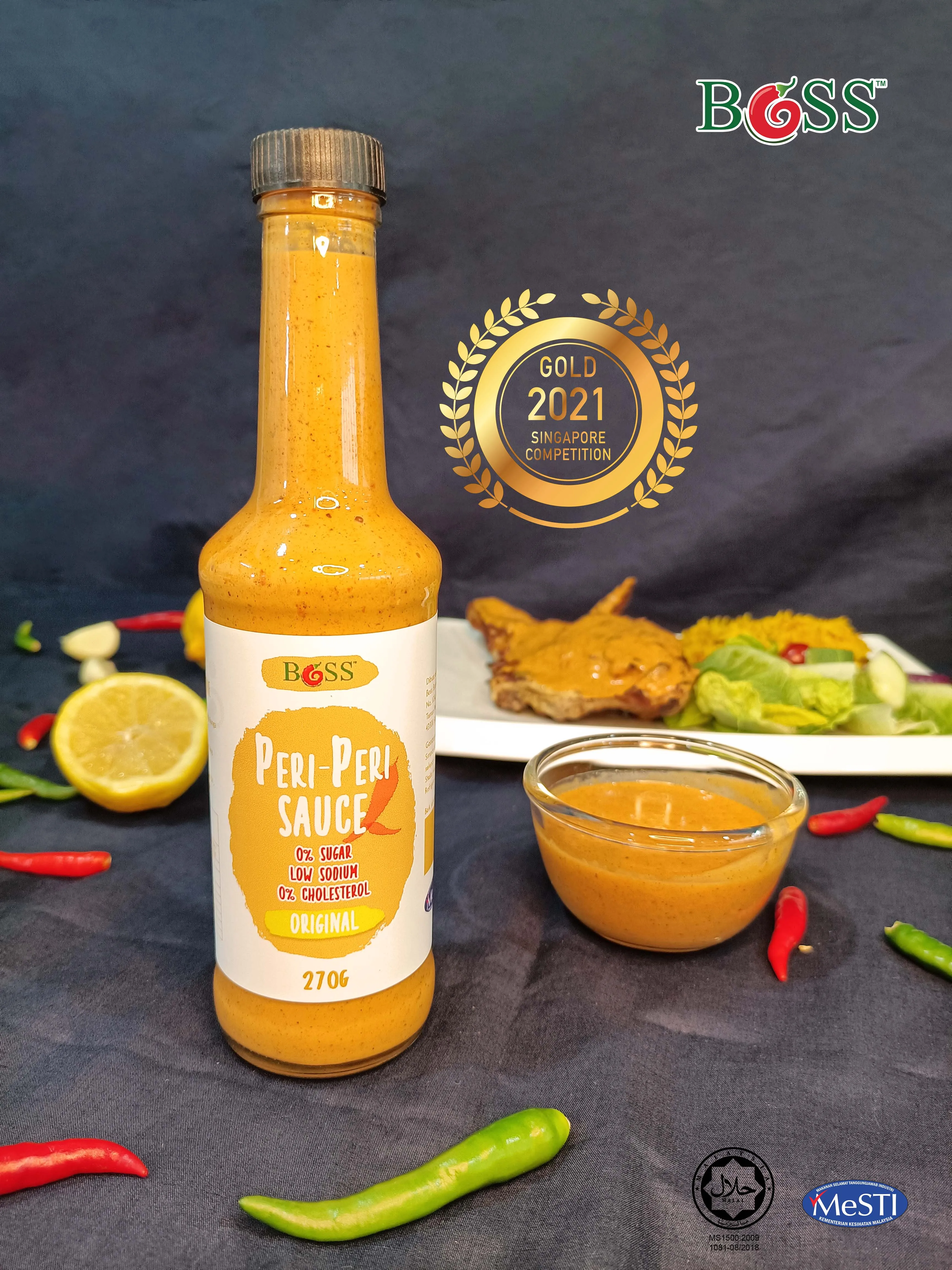 Factory Wholesale Preservatives free trans-fat free OEM manufacturing Peri-Peri Sauce for noodles and salad