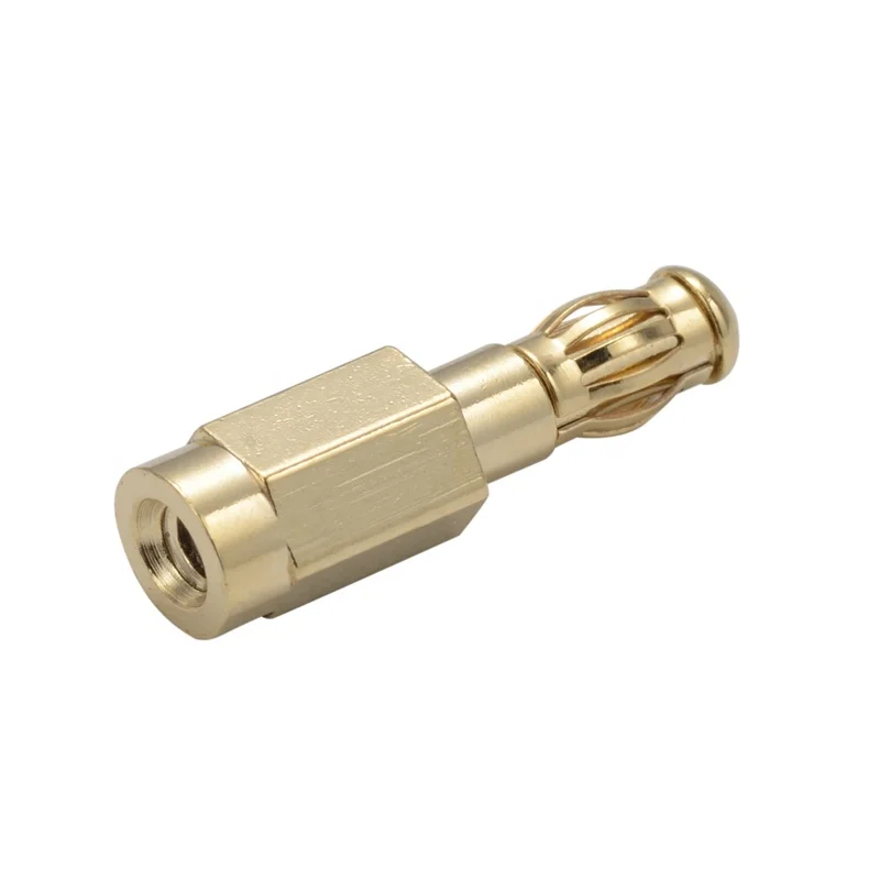 Разъем 4 мм штекер Банановый позолоченный бессвинцовый латунный резьба M5 квадратной формы