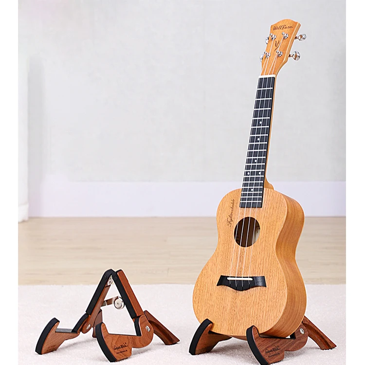 Upright Portable Ukulele Violin Holder Wooden Guitar Stand For Home Use