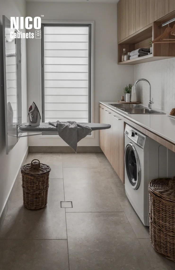 NICOCABINET Custom Smart European High Standard Modern Wooden Laundry Cabinets