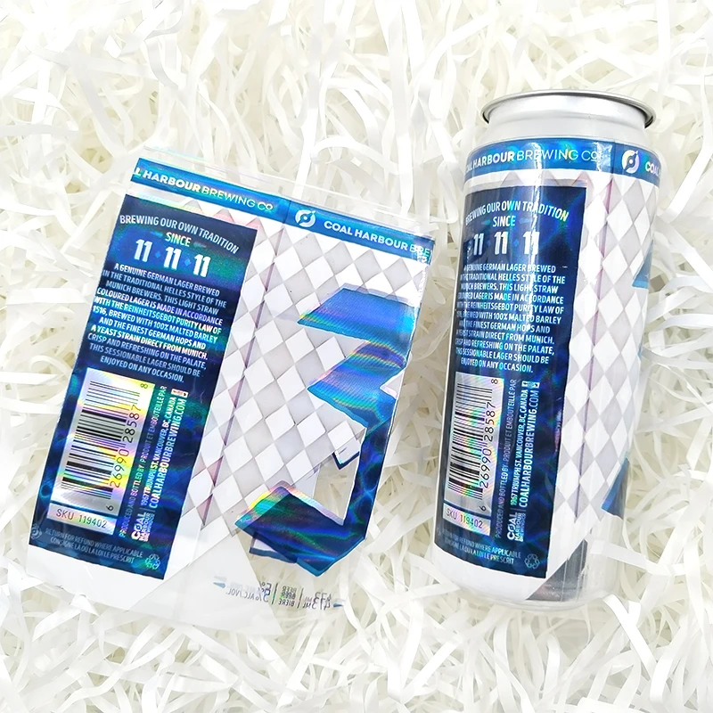 shrink sleeve with hologram heat seal plastic water bottle sleeves steam heat wrap sleeve beer shrink label