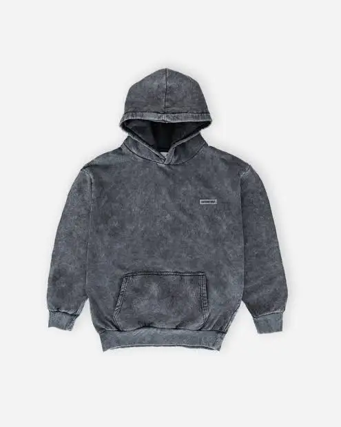 High Quality custom oversized long sleeve pullover acid wash hoodie men washed black Vintage Faded Distress Hoodies