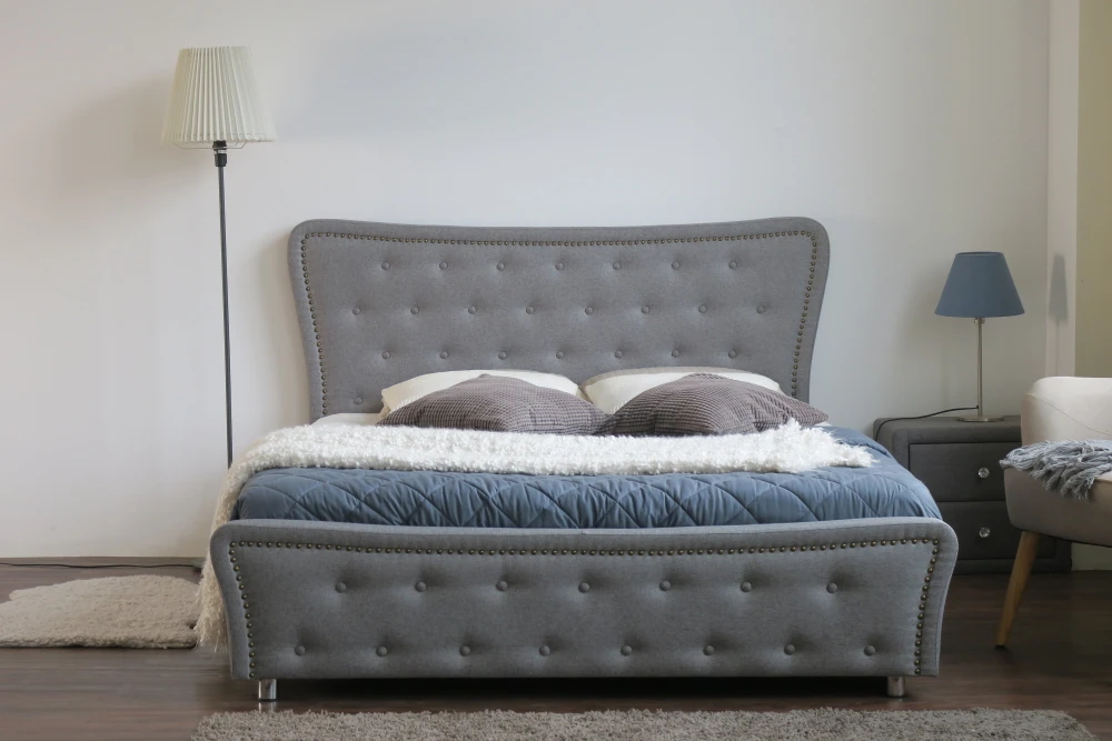 Outstanding 2019 Angelina Velvet Fabric Bed Furniture