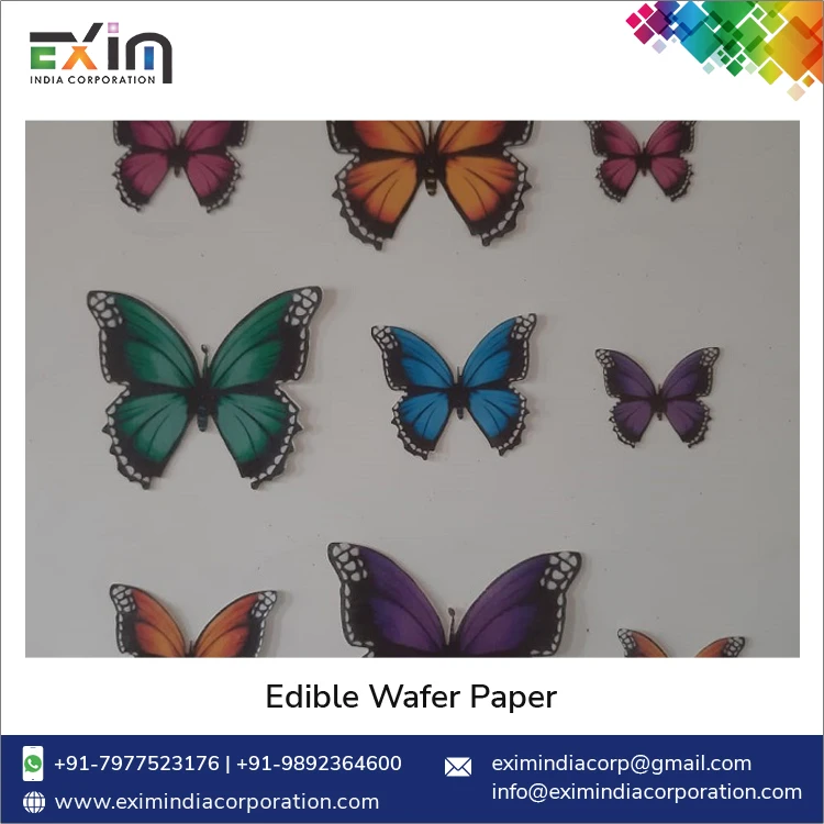 Top Selling High Quality Butterfly Shape Colourful Edible Wafer Paper Cutouts for Cakes, Cupcakes & Cake Pops
