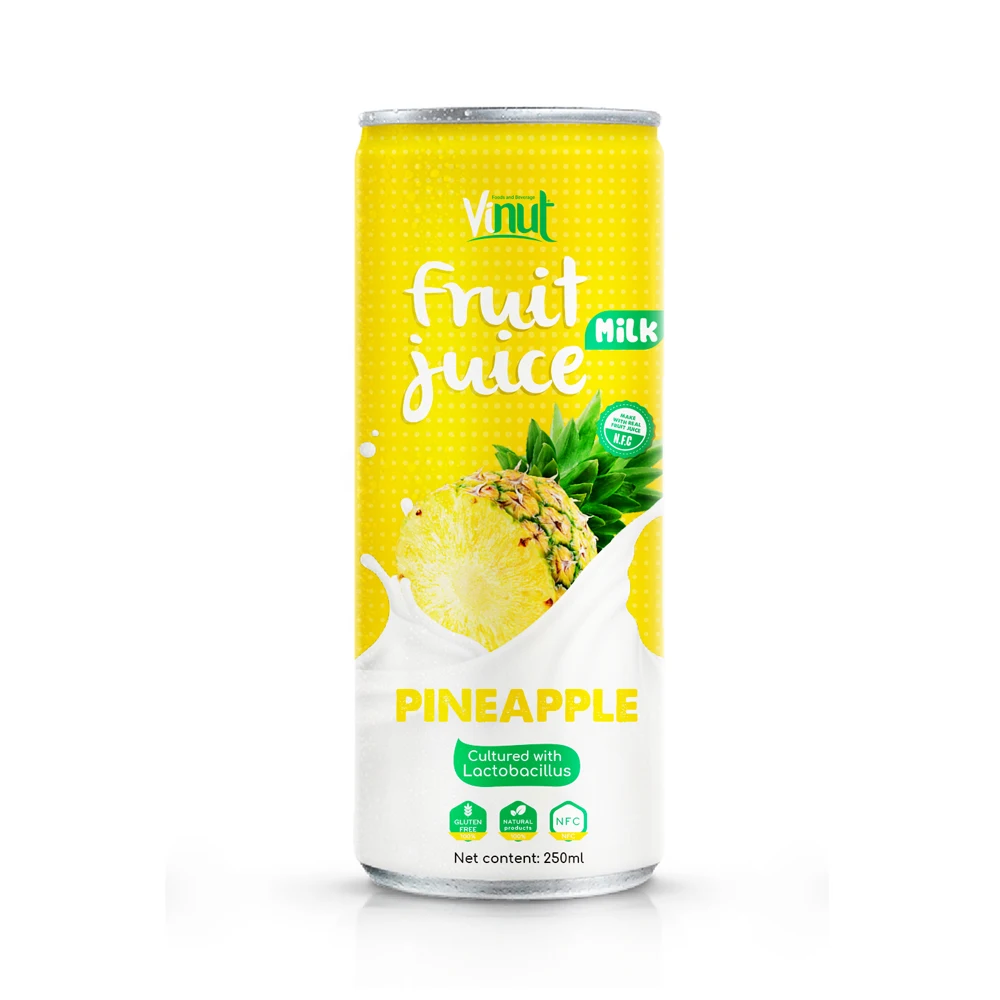 250 мл VINUT Консервированный Напиток для здоровья Lactobacillus acidophilus плюс ананасовый сок от производителя частная марка OEM ODM Халяль