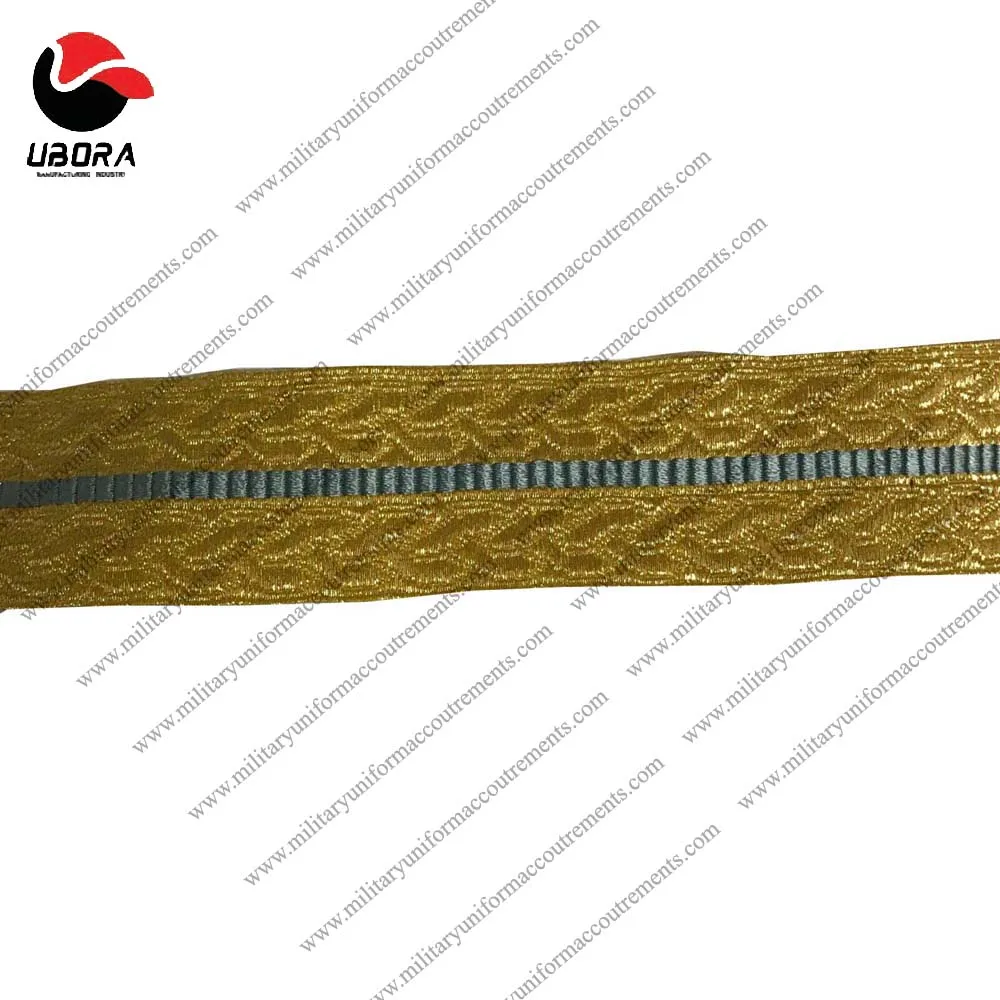 Gold Army Lace, 23mm 2.3, Military, Uniform, Fancy Dress Braid, RAF Blue Stripe