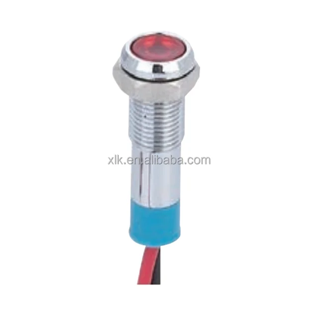  IN92 22mm green LED metal pilot lamp flat round indicator