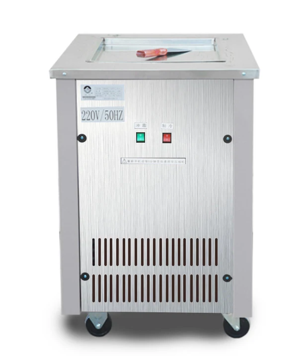 mini portable commercial home small single pan stainless steel stir table top tiny yogurt fried maker ice cream rolls machine