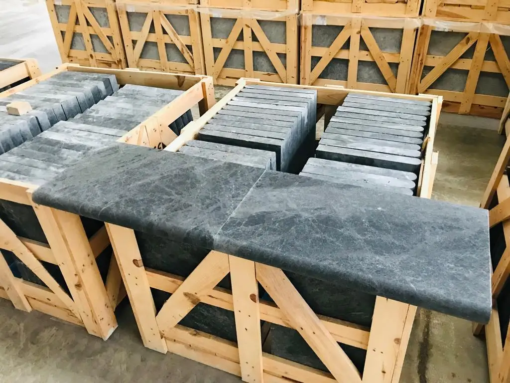 Blue Stone Best Selling Polished Marble Stone Big Size 12'X24' Polished Pool Cooping Cheap Factory Hot Sale From Turkey