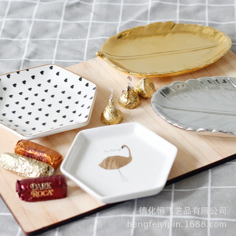 Christmas ceramic snack plate creative ceramic snack plate customized export