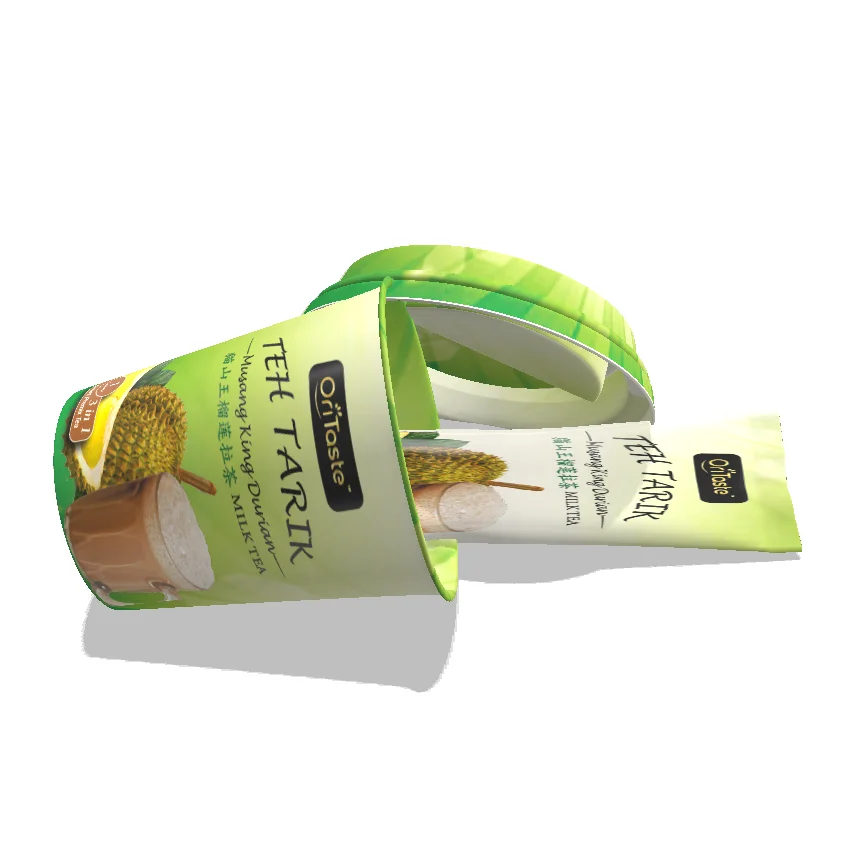 
Take Away Sweet Fruit Flavor Milk Tea Cup 3 in 1 lnstant Premix Teh Tarik Musang King Durian Milk Tea Oritaste 