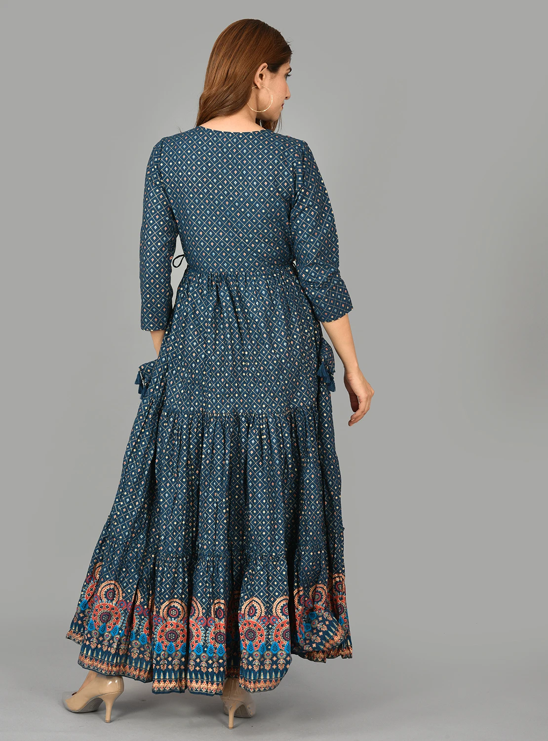 Cotton New Design Floral Print Anarkali Dress  Rayon Women Kurtis Ethnic Office Wear Dress Kurtis