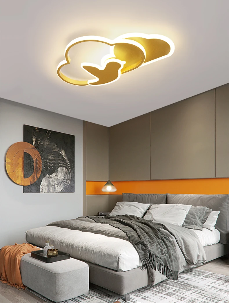 Modern Style Home Kids Room LED Light Ceiling,  Lovely Bird Bedroom Intelligent LED Ceiling Lighting