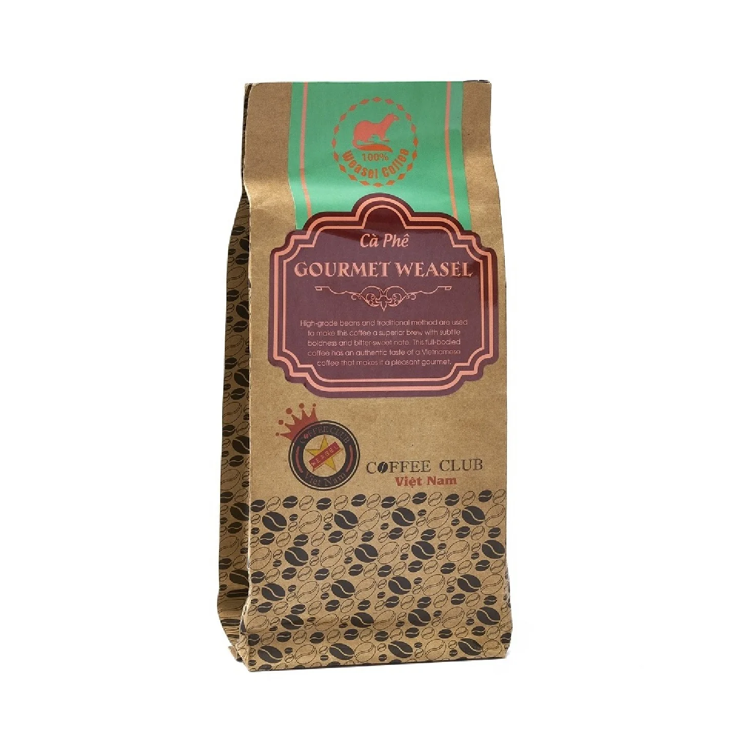 Ароматный вкусный пивоваренный вьетнамский циветный кофе Kopi Luwak Weasel кофейный безжареный 200 г молотый