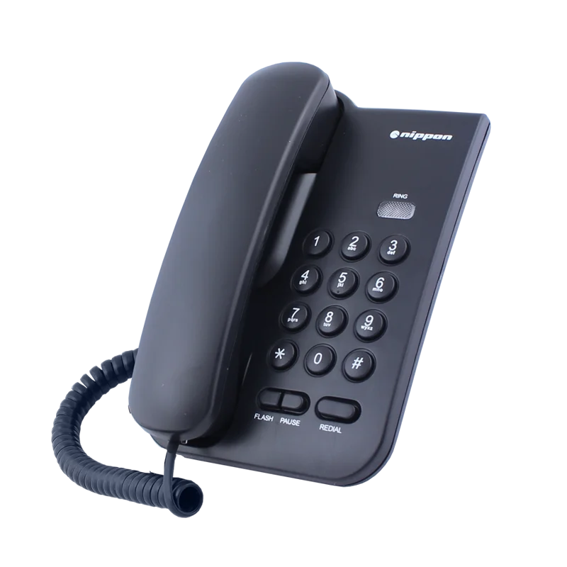 Wall mountable corded telephone with last number redial function NIPPON NP 2035 Black White colors