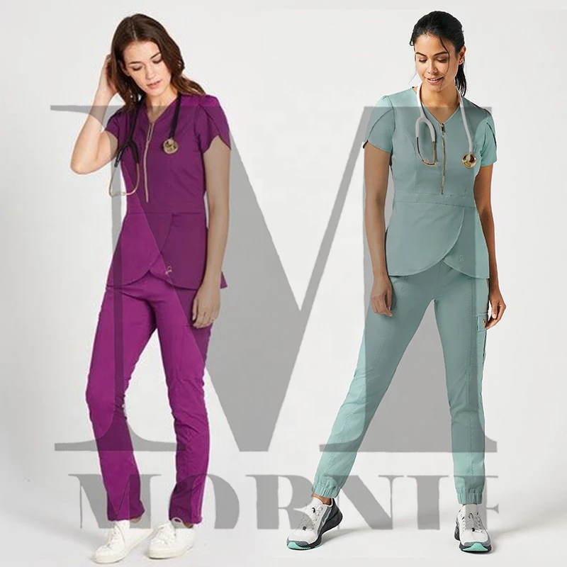 
Nurse Scrub Suit Lab Coat Patterns of Medical Clothing Uniforms White Design Women 