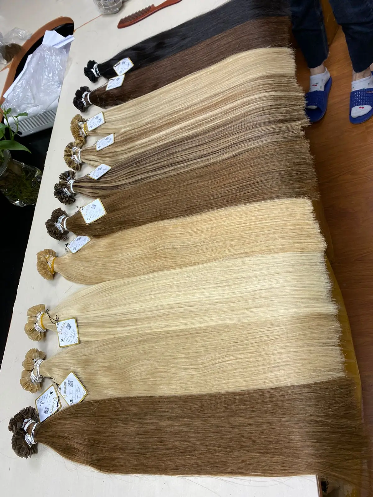 6-32 inches flat tip straight piano color Vietnamese Human Hair Extensions Wholesale Factory price