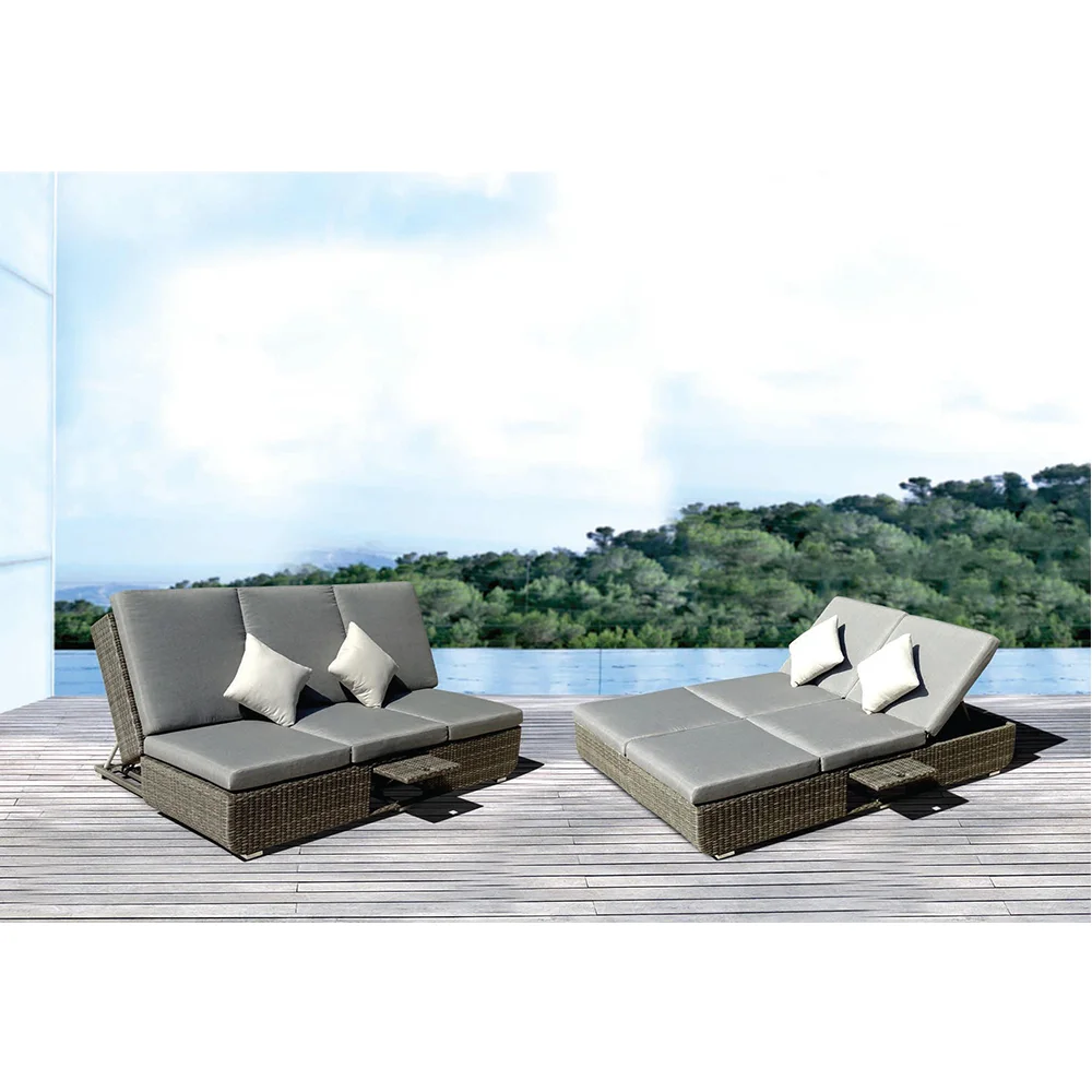 
OC024 - Outdoor Furniture Swimming Pool Sun Lounger Plastic Luxury Sunbed Customised Beach Frame Rattan 