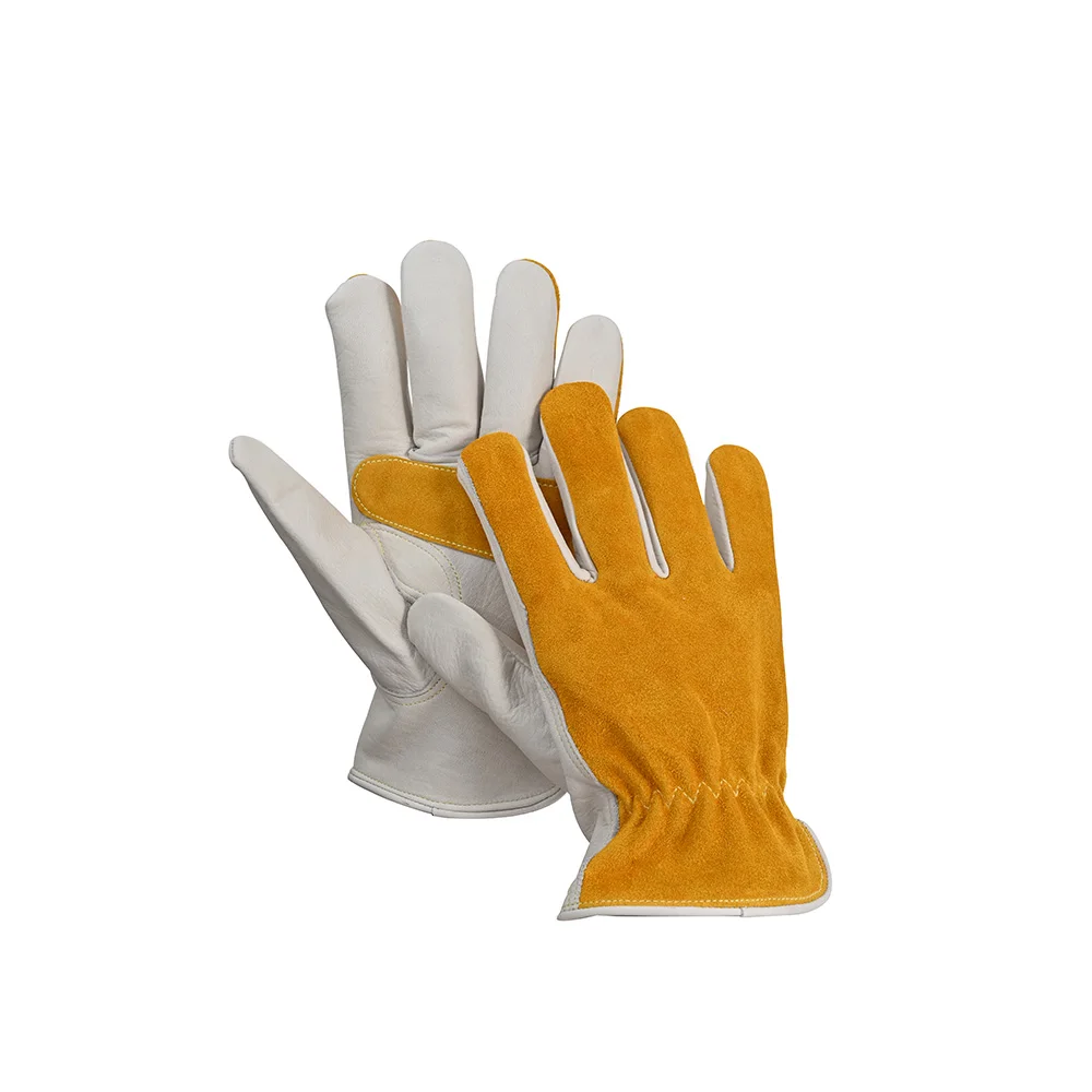 Unlined Cowhide Split Leather Work and Driver Gloves for Heavy Duty Truck Driving