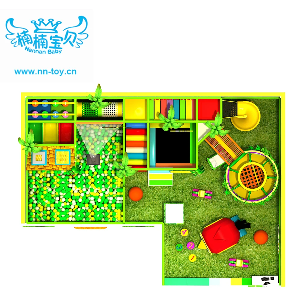 
Forest themed amusement park equipment soft play ball pool kindergarten indoor playground for sale 