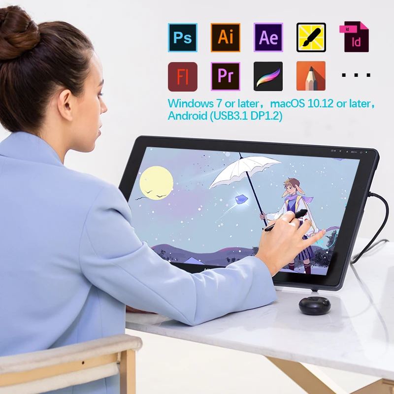 Графический планшет Huion GS2201 kamvas, цифровой IPS планшет для рисования, 22 дюйма, 21,5 дюйма