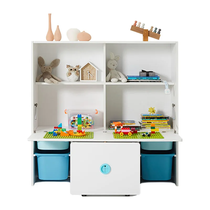 2M2KIDS Multifunction Kids Bookshelf Kids Toy Storage Wood Kids Storage Furniture