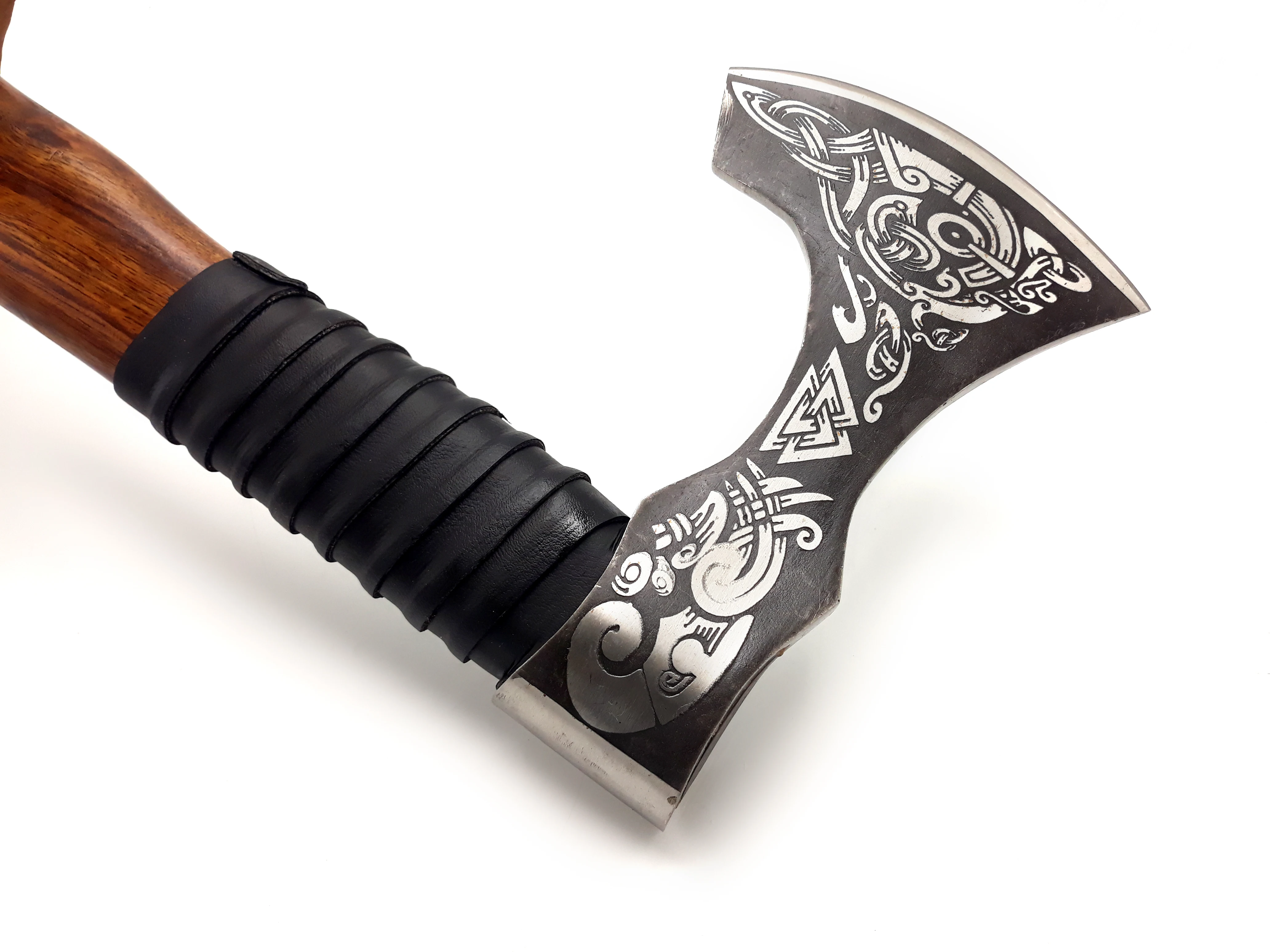 1095 High Carbon Steel Embossed Head Axe Industrial Grade Hatchet with Wood Handle for Camping and Cutting