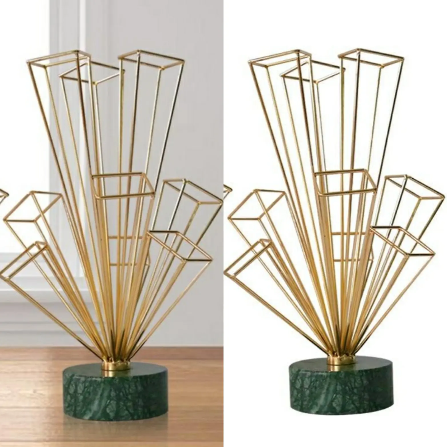 Geometrical Decorative Sculpture With Marble Base Desk Figurine Intelligence Development and Stress Relief Desk Sculpture Decor.