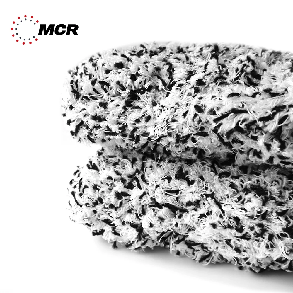 Purple OEM Microfiber & Viscose Bubble Wash Car Care Pad Detailing 16x23cm Long Pile High Quality Bubble Cleaning Premium