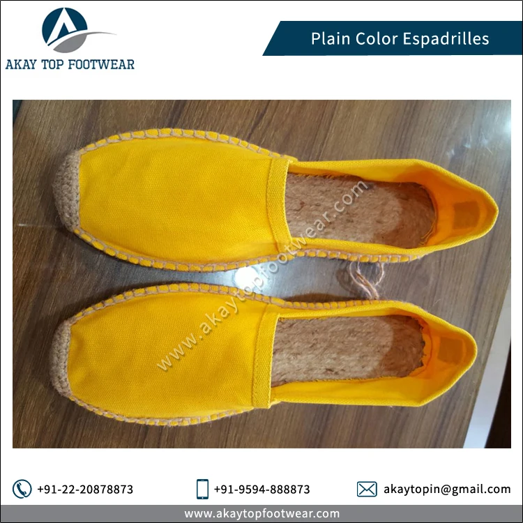 Espadrilles Leaders in Selling Traditional Design Jute Sole Plain Solid Color Espadrilles Flat Shoes