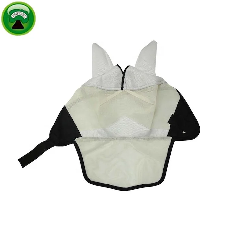 Mesh horse riding fly mask with ears nose cover
