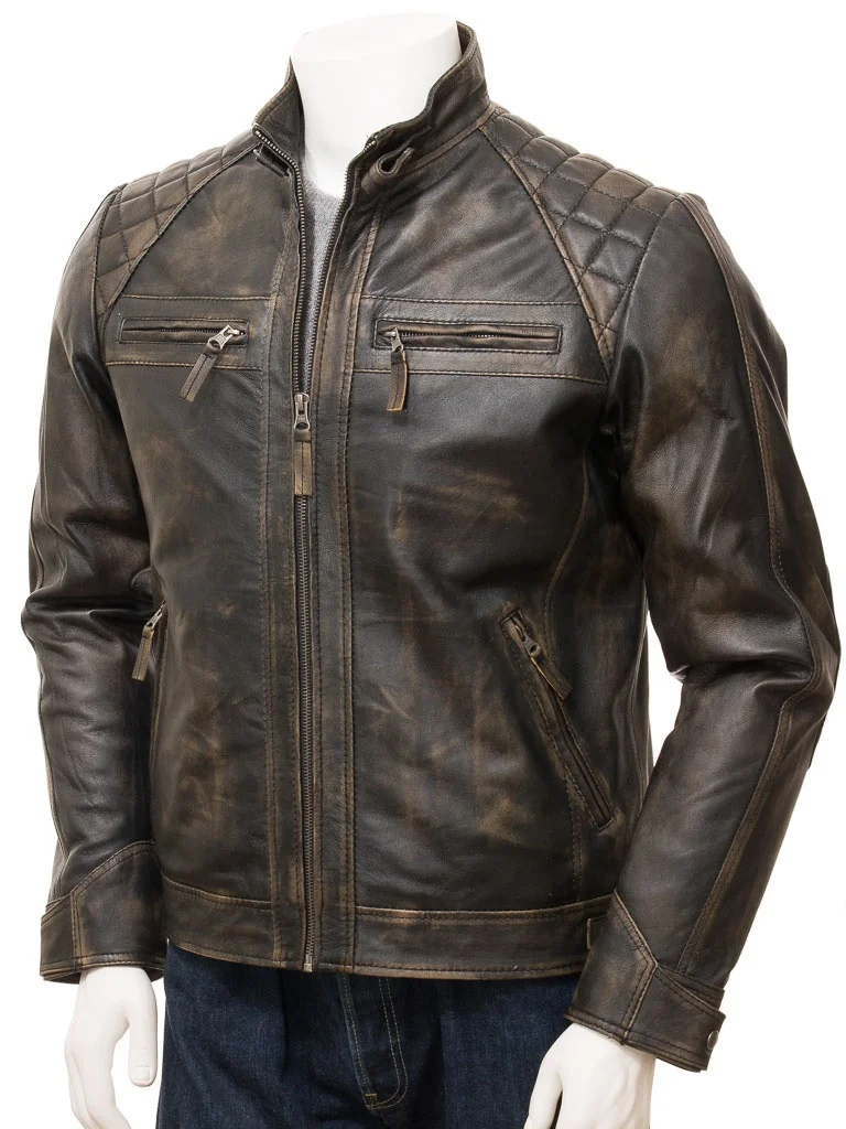 Motorcycle leather jacket biker style