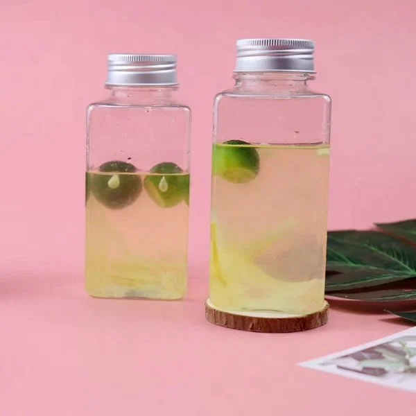 hot sale PET beverage square bottle 300ml, 500ml,600ml