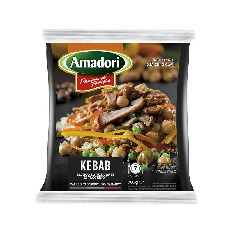 Top Quality Made in italy Ready to ship poultry meat ready to cook Family pack frozen Turkey Kebab 700 g