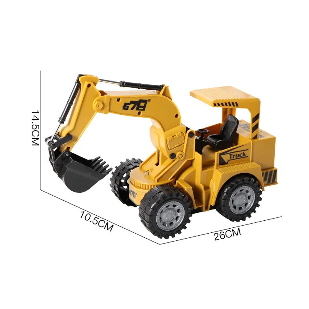 Remote Control Excavator Toy LED Light 5CH Electric Construction Vehicle Truck RC Toys Excavator For Kids