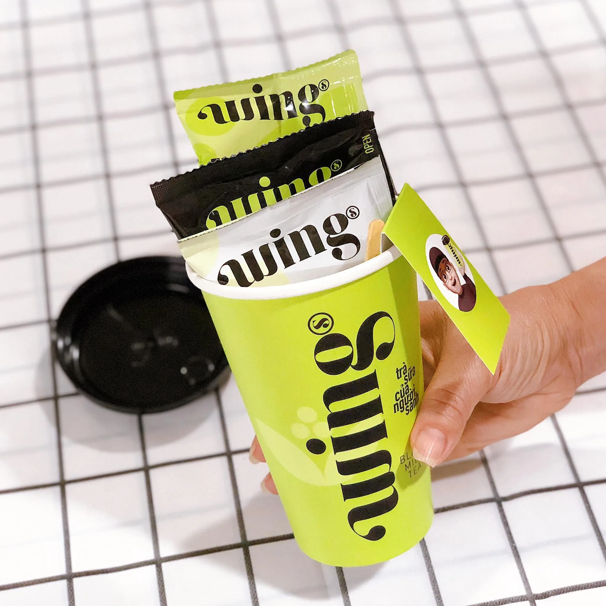 Мгновенный Жасмин Milktea с белым жемчугом 1 упаковка 6 чашками