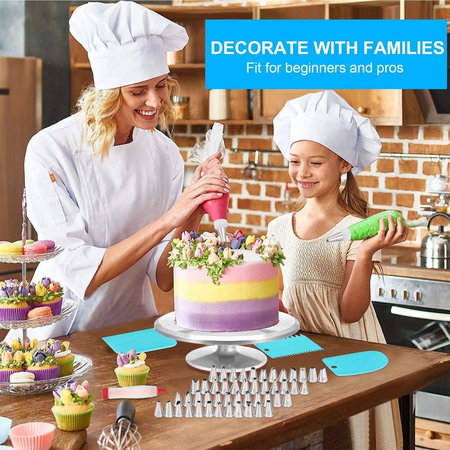  Модные аксессуары крутящийся круг глазурь Набор насадок принадлежности для выпечки инструменты украшения тортов