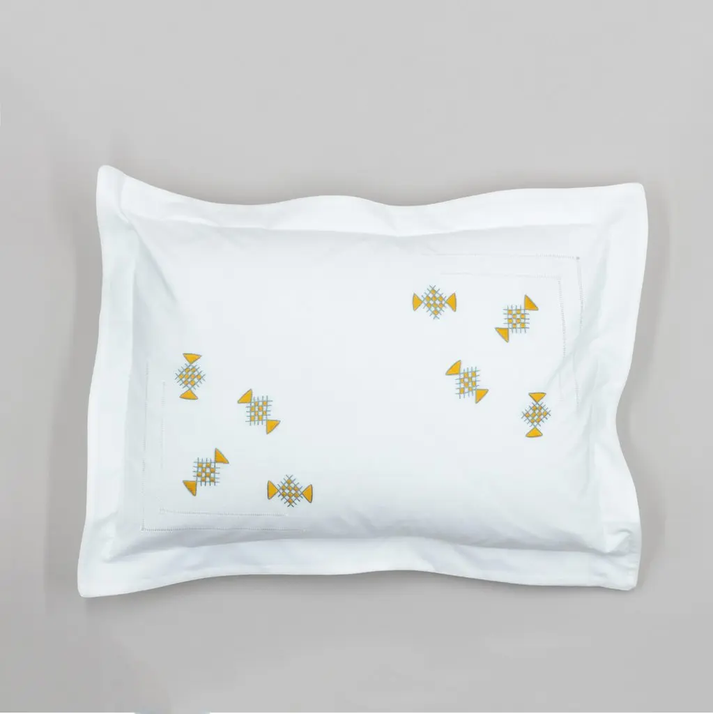 Hand embroidery bed sheet,flat sheet and pillow set 100%cotton Quang Thanh hand embroidery