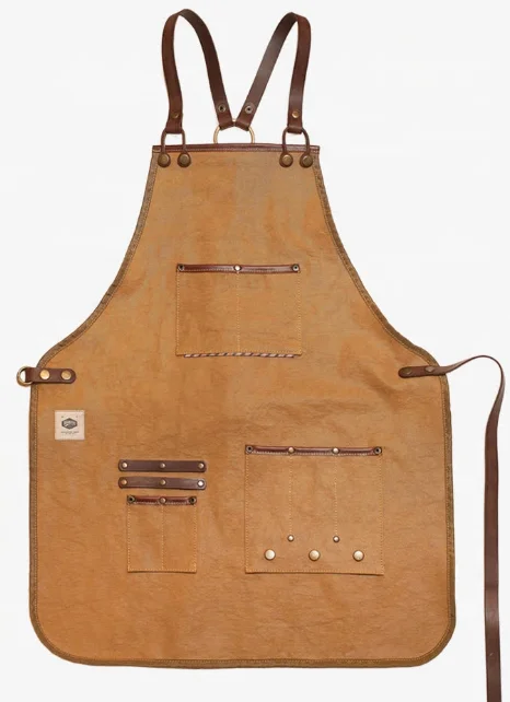 Wholesale welding Leather apron of premium quality Men Heat Flame Resistant Heavy Duty  Work Shop Tool Apron  with six pocket